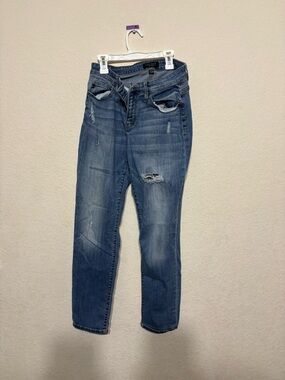 Judy Blue Medium Blue Distressed Boyfriend Jeans